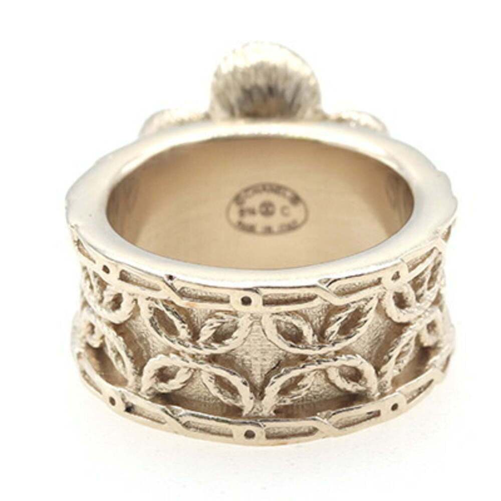 CHANEL Gold Pearl Logo Ring - Picture 2 of 7